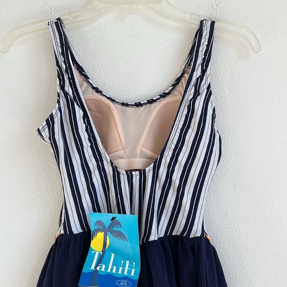 NWT Vintage Tahiti Blue and White Anchor Swimming Suit Size 9/10 - Picture 7 of 10